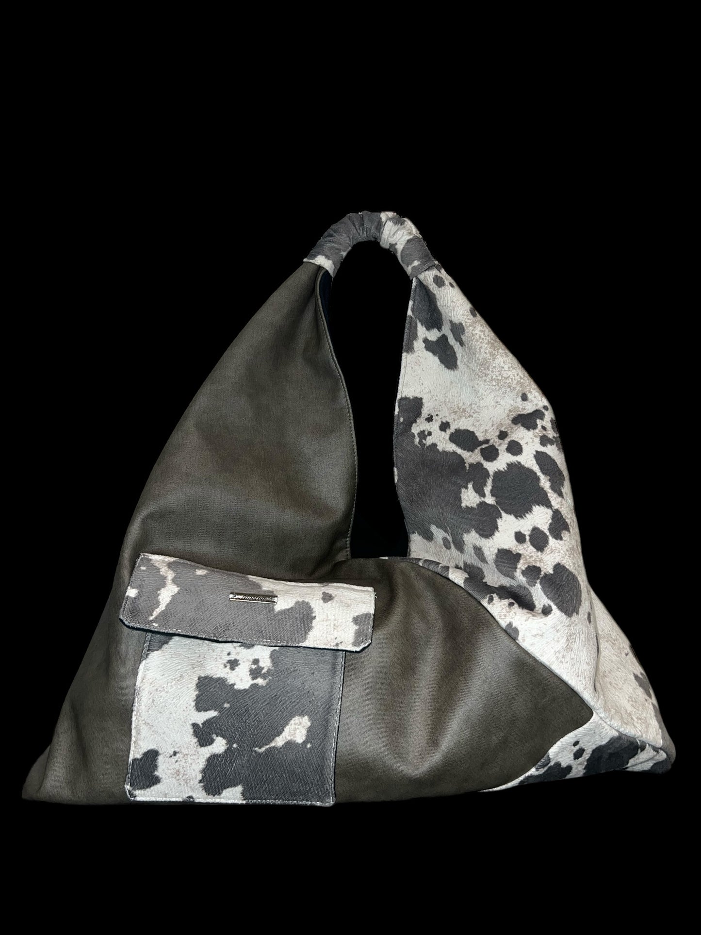 Gray Cowhide Origami Tote