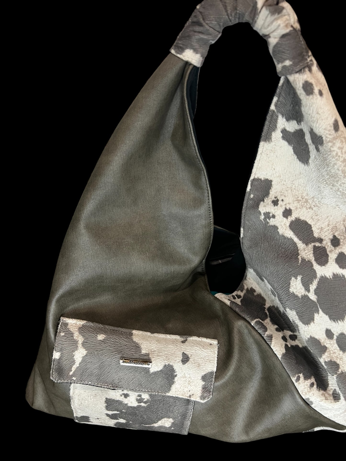 Gray Cowhide Origami Tote